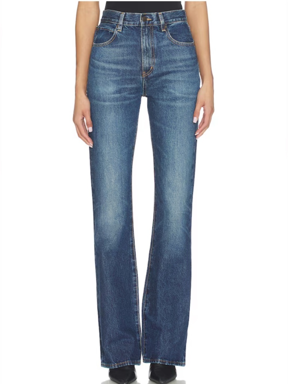 Frame Denim The Outlaw Jeans in Brazen Dark Wash Flare Leg Size 27